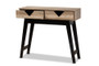 "Wales-2DW-Console" Baxton Studio Wales Modern and Contemporary Light Brown Finished Wood 2-Drawer Console Table
