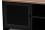 "LOR-001-Natural/Black" Baxton Studio Connell Modern and Contemporary Industrial Two-Tone Natural Brown and Black Finished Wood and Black Metal 2-Door TV Stand