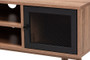 "MAG-13-Natural/Black" Baxton Studio Yuna Mid-Century Modern Transitional Natural Brown Finished Wood and Black Metal 2-Door TV Stand