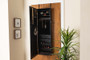 "JC24-BK-Black" Baxton Studio Richelle Modern and Contemporary Black Finished Wood Hanging Jewelry Armoire with Mirror