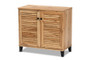 "FP-01LV-Wotan Oak" Baxton Studio Coolidge Modern and Contemporary Oak Brown Finished Wood 2-Door Shoe Storage Cabinet