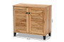 "FP-01LV-Wotan Oak" Baxton Studio Coolidge Modern and Contemporary Oak Brown Finished Wood 2-Door Shoe Storage Cabinet
