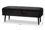 "FZD020108-Black Velvet-Bench" Baxton Studio Caine Modern and Contemporary Black Velvet Fabric Upholstered and Dark Brown Finished Wood Storage Bench