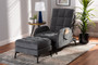 "T-3-Velvet Grey-Chair/Footstool Set" Baxton Studio Belden Modern and Contemporary Grey Velvet Fabric Upholstered and Black Metal 2-Piece Recliner Chair and Ottoman Set