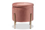 "FZD200335-Blush Pink Velvet-Ottoman" Baxton Studio Malina Contemporary Glam and Luxe Pink Velvet Fabric Upholstered and Gold Finished Metal Storage Ottoman