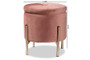 "FZD200335-Blush Pink Velvet-Ottoman" Baxton Studio Malina Contemporary Glam and Luxe Pink Velvet Fabric Upholstered and Gold Finished Metal Storage Ottoman