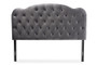 "Clovis-Grey Velvet-HB-Full" Baxton Studio Clovis Modern and Contemporary Grey Velvet Fabric Upholstered Full Size Headboard