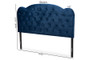 "Clovis-Navy Blue Velvet-HB-Queen" Baxton Studio Clovis Modern and Contemporary Navy Blue Velvet Fabric Upholstered Queen Size Headboard