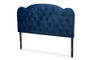 "Clovis-Navy Blue Velvet-HB-King" Baxton Studio Clovis Modern and Contemporary Navy Blue Velvet Fabric Upholstered King Size Headboard