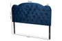 "Clovis-Navy Blue Velvet-HB-King" Baxton Studio Clovis Modern and Contemporary Navy Blue Velvet Fabric Upholstered King Size Headboard