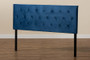 "Felix-Navy Blue Velvet-HB-Full" Baxton Studio Felix Modern and Contemporary Navy Blue Velvet Fabric Upholstered Full Size Headboard