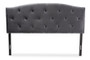 "Leone-Grey Velvet-HB-Full" Baxton Studio Leone Modern and Contemporary Grey Velvet Fabric Upholstered Full Size Headboard