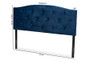 "Leone-Navy Blue Velvet-HB-Full" Baxton Studio Leone Modern and Contemporary Navy Blue Velvet Fabric Upholstered Full Size Headboard