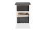 "1806-1DW/1 Basket" Baxton Studio Shadell Modern Transitional Two-Tone Dark Grey and White Finished Wood 1-Drawer Storage Unit with Basket