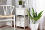 "1814-2DW/ 1 Basket" Baxton Studio Hayden Modern and Contemporary White Finished Wood 2-Drawer Storage Unit with Basket