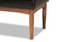 "BBT8051.11-Dark Brown/Walnut-Bench" Baxton Studio Sanford Mid-Century Modern Dark Brown Faux Leather Upholstered and Walnut Brown Finished Wood Dining Bench