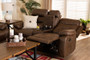 "RR5227-Dark Brown-Loveseat" Baxton Studio Beasely Modern and Contemporary Distressed Brown Faux Leather Upholstered 2-Seater Reclining Loveseat