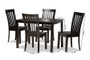 "Erion-Dark Brown-5PC Dining Set" Baxton Studio Erion Modern and Contemporary Dark Brown Finished Wood 5-Piece Dining Set