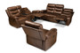 "RR5227-Dark Brown-3PC Living Room Set" Baxton Studio Beasely Modern and Contemporary Distressed Brown Faux Leather Upholstered 3-Piece Living Room Set