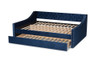 "CF9228 -Navy Blue Velvet-Daybed-F/T" Baxton Studio Raphael Modern and Contemporary Navy Blue Velvet Fabric Upholstered Full Size Daybed with Trundle