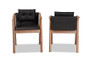 "RDC828-Black/Walnut-DC" Baxton Studio Marcena Mid-Century Modern Black Imitation Leather Upholstered and Walnut Brown Finished Wood 2-Piece Dining Chair Set