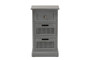 "JY20B072-Grey-ET" Baxton Studio Sheldon Modern and Contemporary Vintage Grey Finished Wood and Synthetic Rattan 3-Drawer End Table