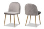 "DC176-Grey Velvet/Gold-DC" Baxton Studio Fantine Modern Luxe and Glam Grey Velvet Fabric Upholstered and Gold Finished Metal 2-Piece Dining Chair Set