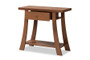 "FP-03-Walnut-Console" Baxton Studio Herman Modern and Contemporary Walnut Brown Finished Wood 1-Drawer Console Table