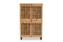 "SC864574 A-Wotan Oak" Baxton Studio Fernanda Modern and Contemporary Oak Brown Finished Wood 4-Door Shoe Storage Cabinet