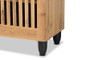 "SC864574 A-Wotan Oak" Baxton Studio Fernanda Modern and Contemporary Oak Brown Finished Wood 4-Door Shoe Storage Cabinet