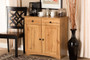 "DR 883400-Wotan Oak" Baxton Studio Lauren Modern and Contemporary Oak Brown Finished Wood 2-Door Buffet Kitchen Cabinet