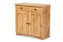 "DR 883400-Wotan Oak" Baxton Studio Lauren Modern and Contemporary Oak Brown Finished Wood 2-Door Buffet Kitchen Cabinet