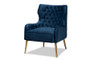 "TSF-6741-Navy Blue Velvet/Gold-CC" Baxton Studio Nelson Modern Luxe and Glam Navy Blue Velvet Fabric Upholstered and Gold Finished Metal Armchair