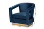 "TSF-6743-Navy Velvet/Gold-CC" Baxton Studio Neville Modern Luxe and Glam Navy Blue Velvet Fabric Upholstered and Gold Finished Metal Armchair