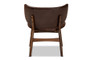 "WM5002-Dark Brown/Walnut-CC" Baxton Studio Marcos Mid-Century Modern Dark Brown Faux Leather Effect and Walnut Brown Finished Wood Living Room Accent Chair