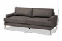 "3132A-Grey-Sofa" Baxton Studio Davidson Modern and Contemporary Grey Fabric Upholstered Sofa