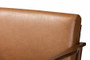 "Bianca-Tan/Walnut Brown-SF" Baxton Studio Bianca Mid-Century Modern Walnut Brown Finished Wood and Tan Faux Leather Effect Sofa