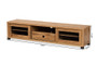 "TV834180-Wotan Oak" Baxton Studio Beasley Modern and Contemporary Oak Brown Finished Wood 1-Drawer TV Stand
