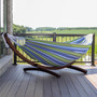 "C8SPCT-24" Cotton Hammock with Solid Pine Stand (8ft) - Oasis