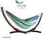 "C8SPCT-29" Cotton Hammock with Solid Pine Stand (8ft) - Cayo Reef