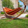 "C8SPSN-SU" Sunbrella Hammock with Solid Pine Stand (8ft) - Sunset