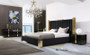 "VGVCBD815-BLK-BED-2NS-SET" VIG Modrest Token - Modern Black + Gold Bed + Nightstands