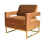 "VGRHRHS-AC-201-BRN-CH" VIG Modrest Edna - Camel Velvet + Gold Accent Chair