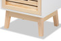 "3578-White Washed/Oak-3DW Cabinet" Baxton Studio Kalida Mid-Century Modern Two-Tone White and Oak Brown Finished Wood 3-Drawer Storage Cabinet