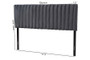 "Emile-Grey Velvet-HB-Queen" Baxton Studio Emile Modern and Contemporary Grey Velvet Fabric Upholstered and Dark Brown Finished Wood Queen Size Headboard