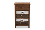 "FZC180834-Wooden-NS" Baxton Studio Cade Mid-Century Modern Transitional Walnut Brown Finished Wood and 1-Drawer Nightstand