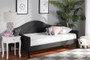 "Milligan-Charcoal Grey-Daybed-Twin" Baxton Studio Milligan Modern and Contemporary Charcoal Fabric Upholstered and Dark Brown Finished Wood Twin Size Daybed