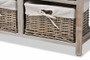 "FZC200360-Light Grey-Cabinet" Baxton Studio Vella Modern and Contemporary Grey Finished Wood 2-Drawer Storage Unit With Baskets