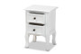 "FZC020117-White-NS" Baxton Studio Caelan Classic and Traditional White Finished Wood 2-Drawer Nightstand