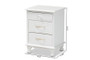 "FZC180882-White Wooden-NS" Baxton Studio Layton Classic and Traditional White Finished Wood 3-Drawer Nightstand